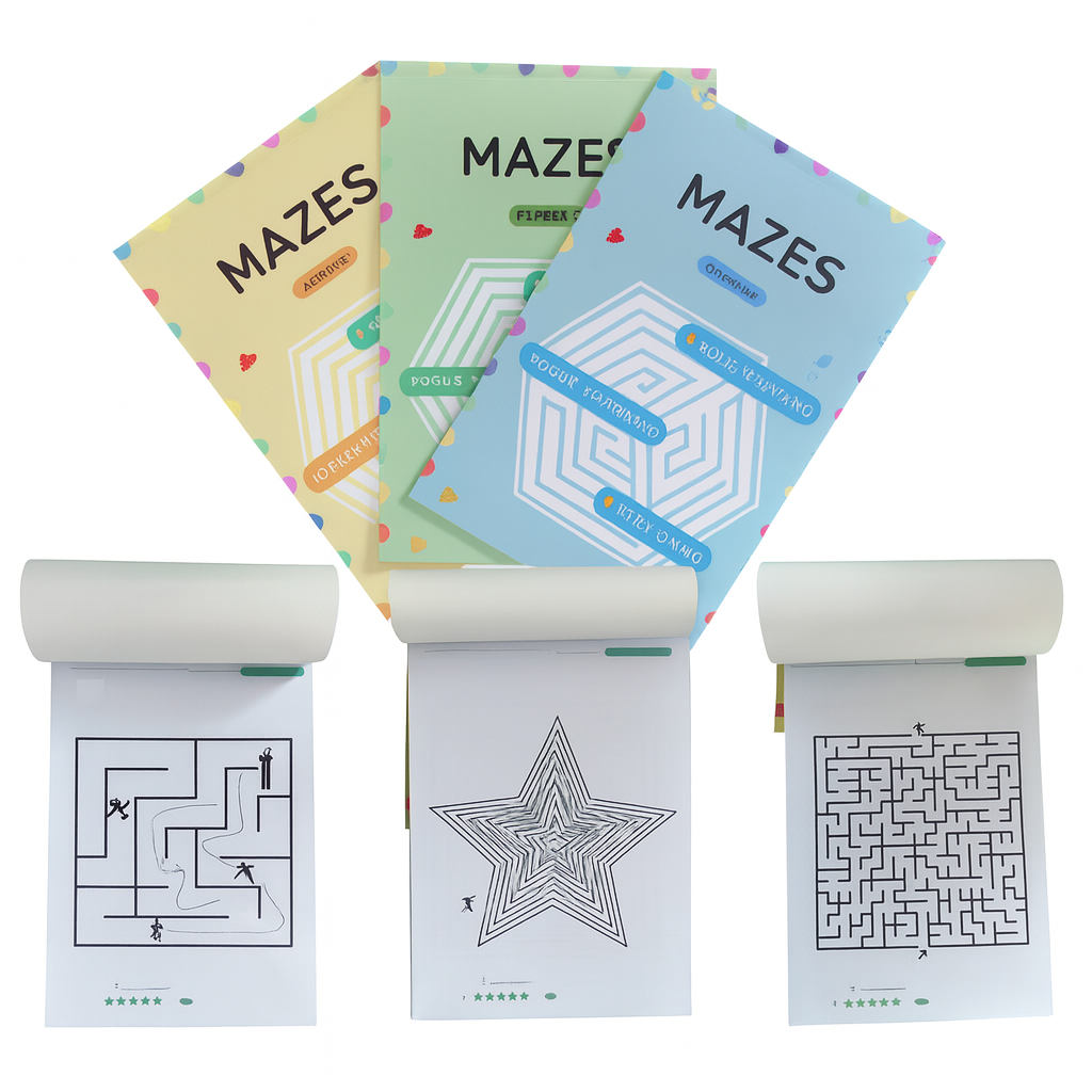 192 labirintu uzdevumu grāmata – attīstoša spēle koncentrēšanās un domāšanas prasmēm