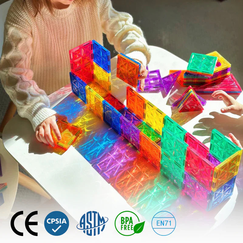 Magnētiskās būvēšanas plāksnītes bērniem – radošumam un prasmju attīstīšanai