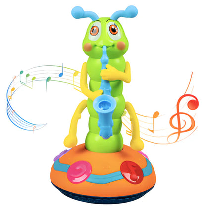 Muzikālais, gaismojošais kāpurs – interaktīva rotaļlieta bērniem