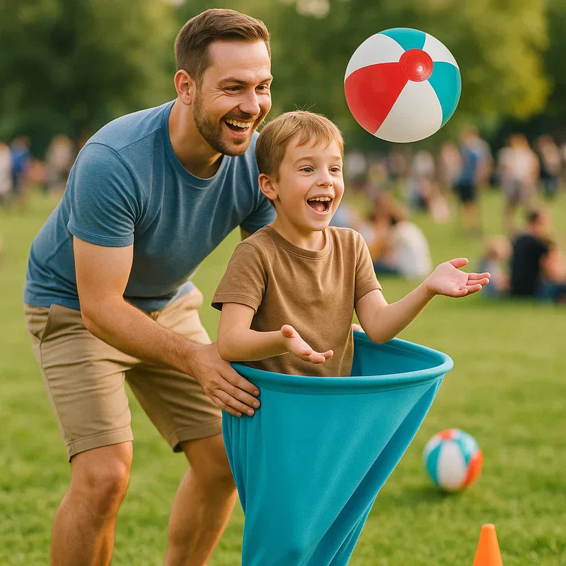 Bumbiņas ķeršanas spēle visai ģimenei