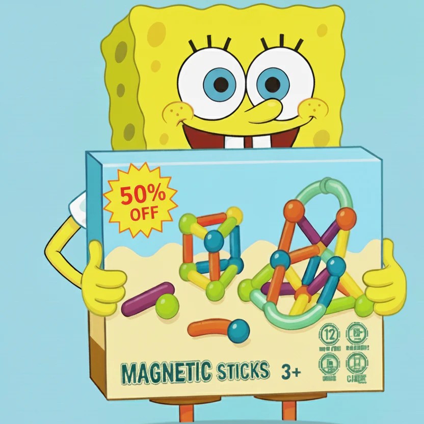 42 daļu magnētisko konstrukcijas nūjiņu komplekts