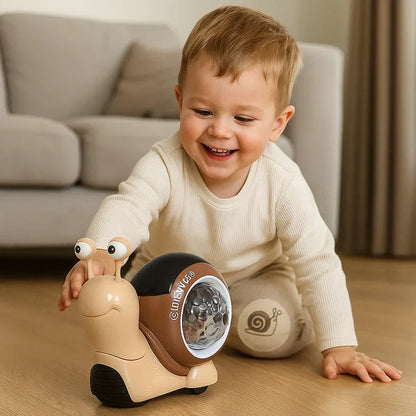 Spīdošs un mūziku spēlējošs rāpojošs gliemezis – attīstoša rotaļlieta