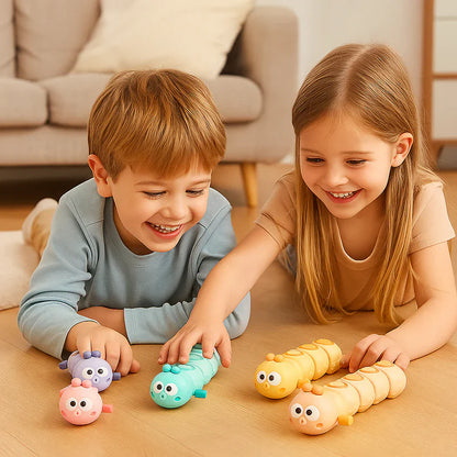 Nakrūvējama kāpura rotaļlieta bērniem – attīsta spēju gulēt uz vēderiņa un veicina rāpošanu