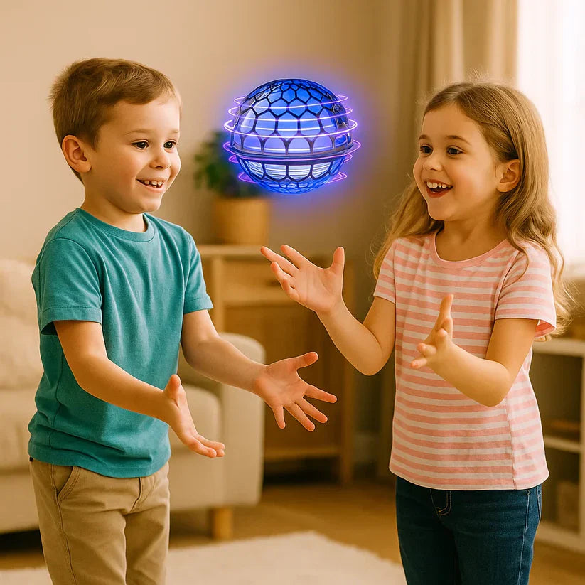 Spīdoša, gaisā lidojoša rotaļu bumbiņa