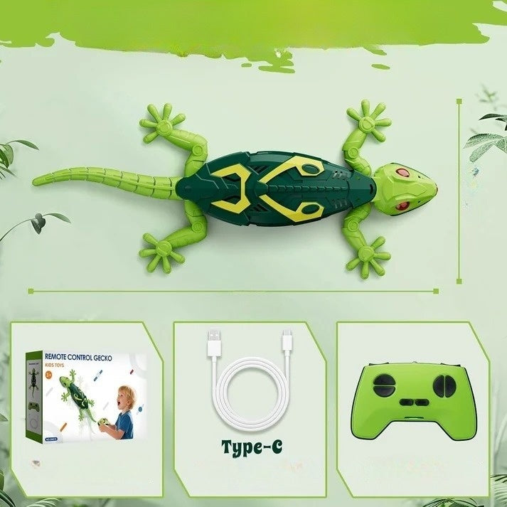 Pie sienām rāpojošs rotaļu gekons