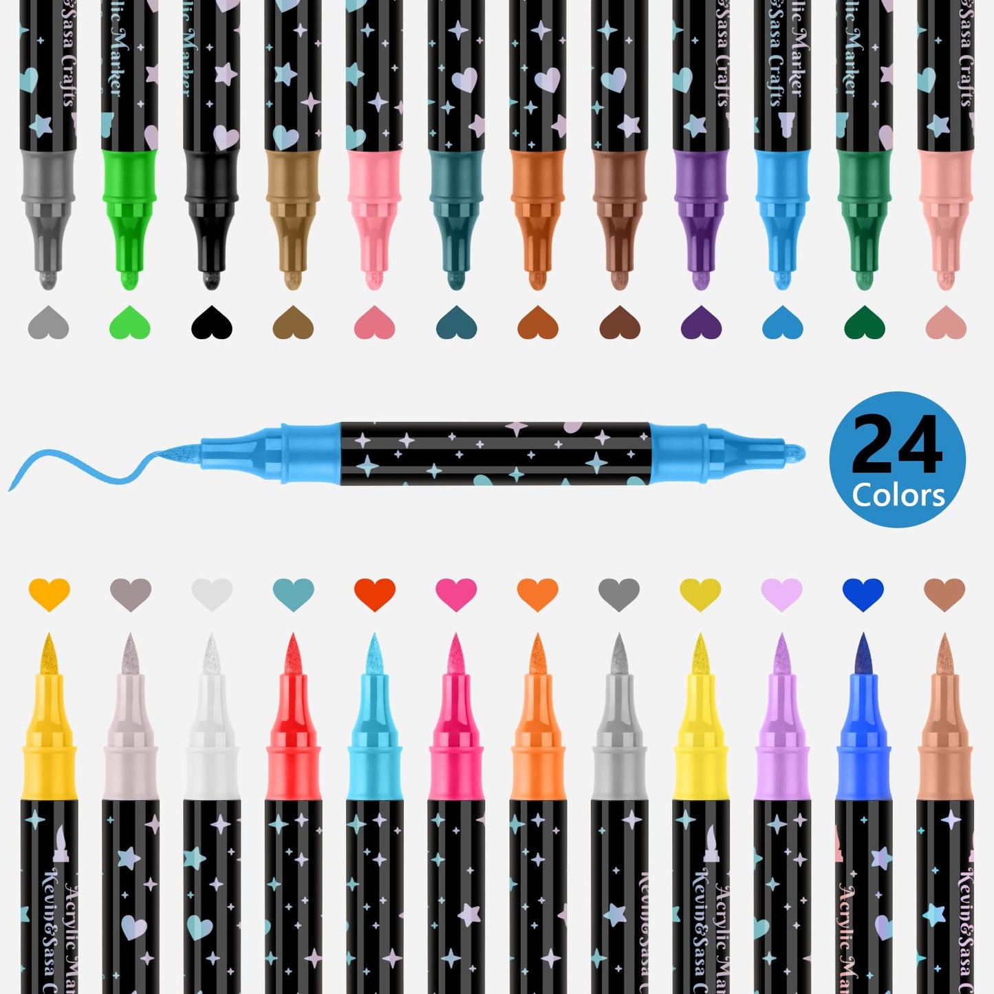 Divpusēji mirdzošie flomāsteri