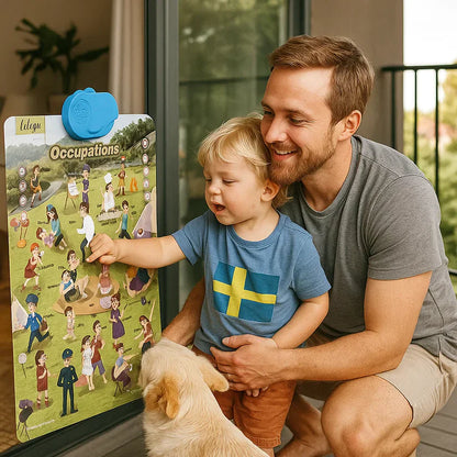 Runājošā alfabēta un mācību tāfele bērniem