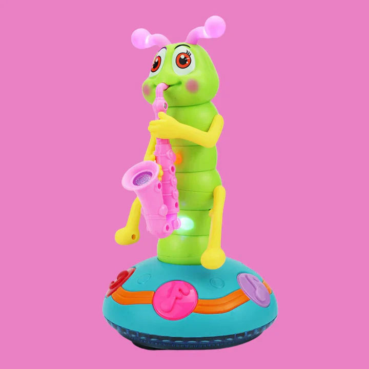 Muzikālais, gaismojošais kāpurs – interaktīva rotaļlieta bērniem