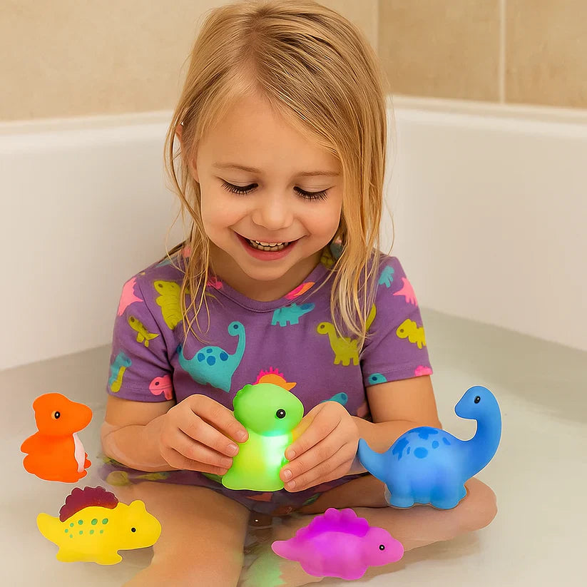 Spīdoša dinozaura vannas rotaļlieta