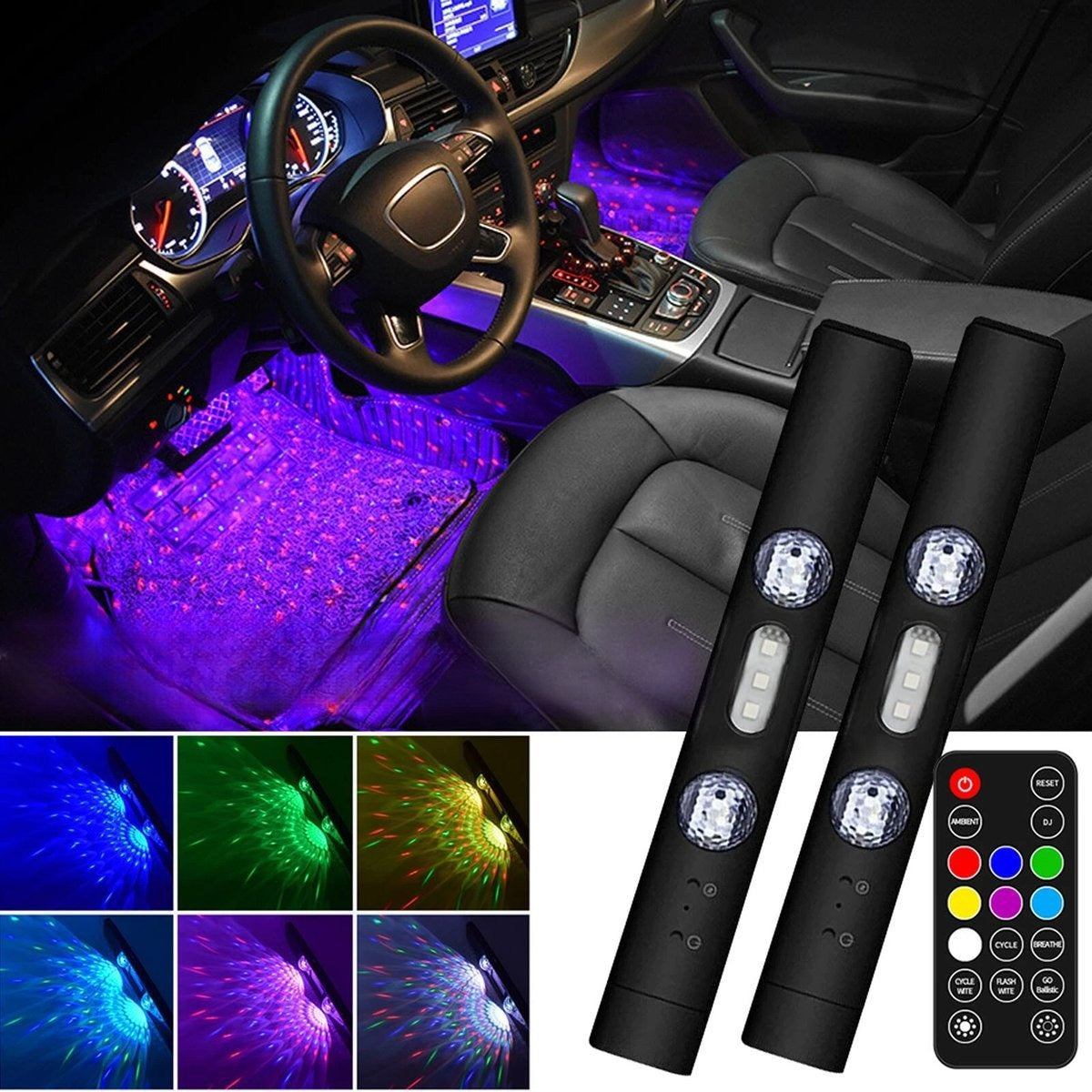 Bezvadu RGB salona apgaismojums – krāsas, kas reaģē uz mūziku