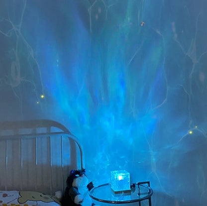 Kristāla projektora lampa – 16 krāsas, nomierinošs okeāna efekts