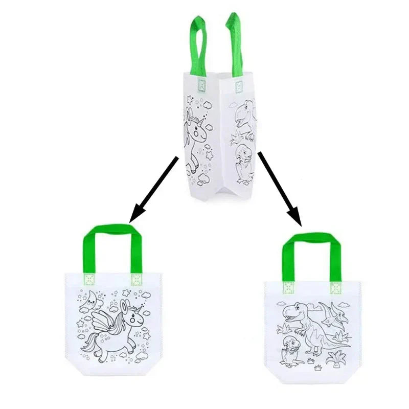 Bērnu radošais krāsojamo somiņu komplekts ar flomāsteriem