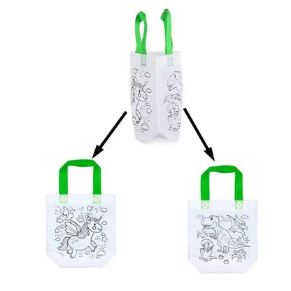 Bērnu radošais krāsojamo somiņu komplekts ar flomāsteriem