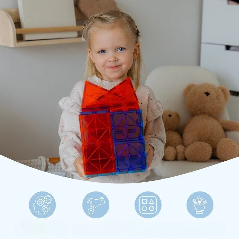 Magnētiskās būvēšanas plāksnītes bērniem – radošumam un prasmju attīstīšanai