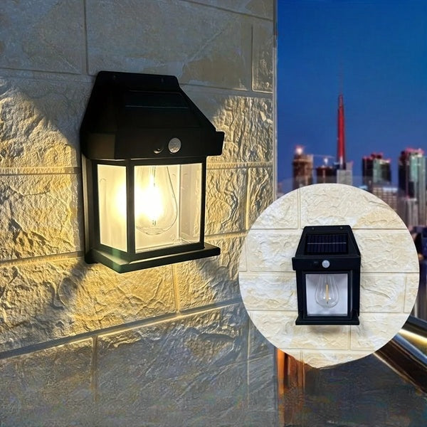 Āra sienas lampas ar saules enerģijas uzlādi