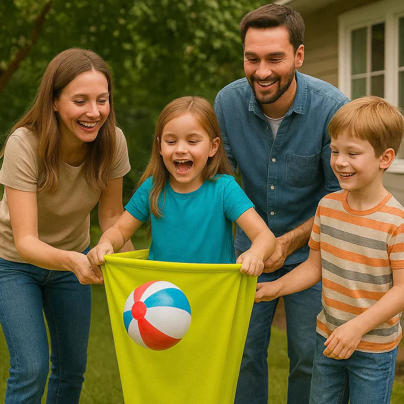 Bumbiņas ķeršanas spēle visai ģimenei