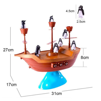Pingvīnu pirātu kuģis – līdzsvara spēle visai ģimenei