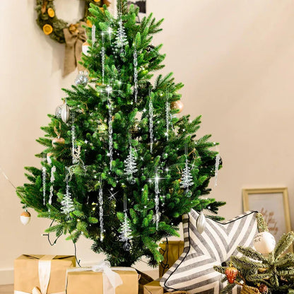 24 kristāla leduspušu Ziemassvētku eglītes rotājumi (3 dažādi dizaini)