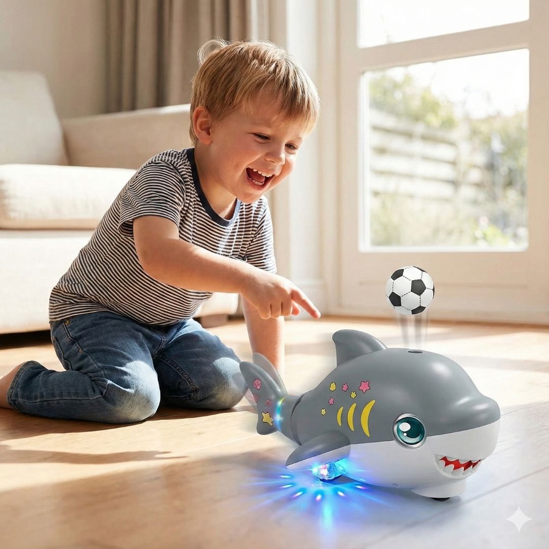 Peldoša haizivs rotaļlieta ar bumbiņu