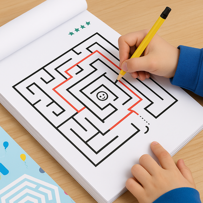 192 labirintu uzdevumu grāmata – attīstoša spēle koncentrēšanās un domāšanas prasmēm