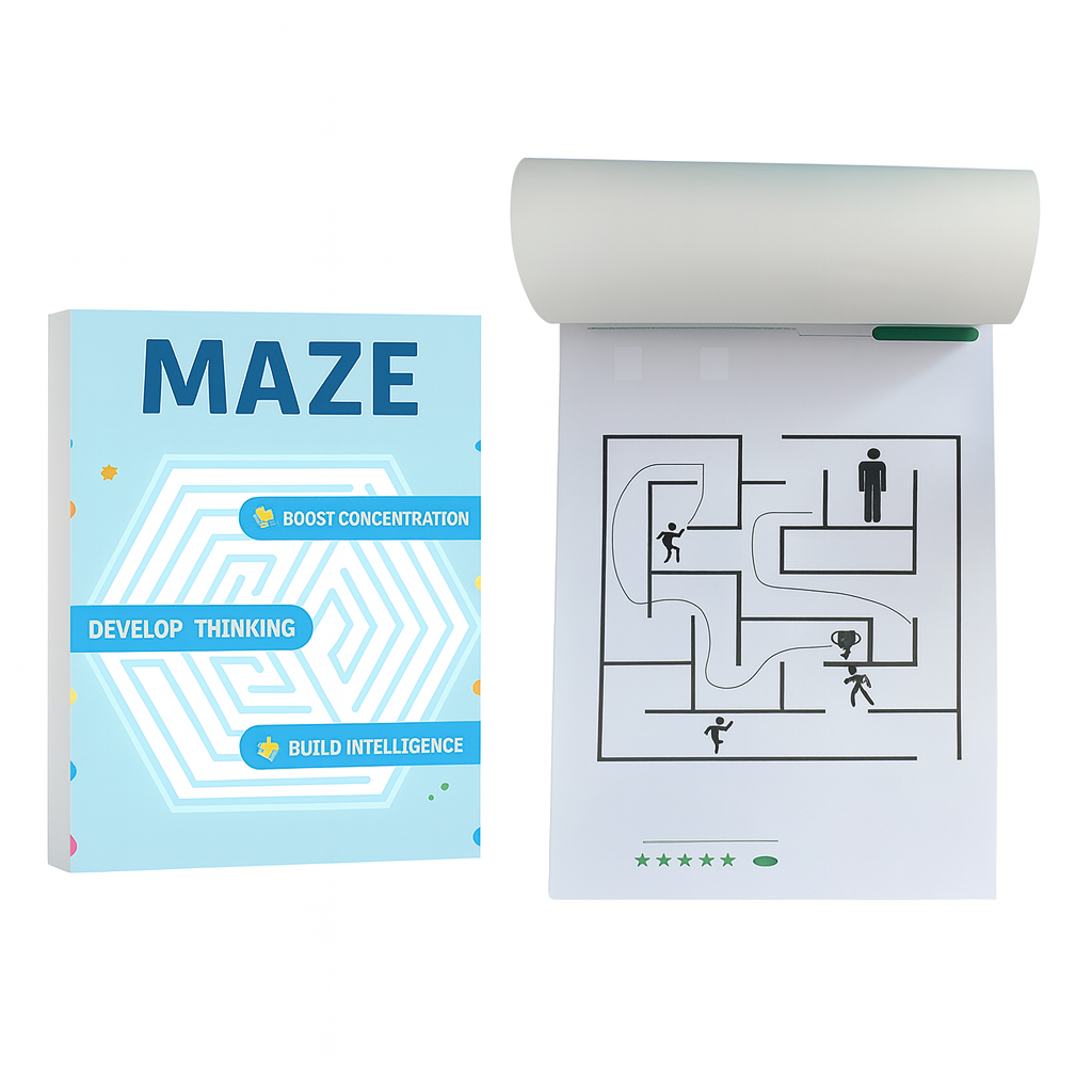 192 labirintu uzdevumu grāmata – attīstoša spēle koncentrēšanās un domāšanas prasmēm