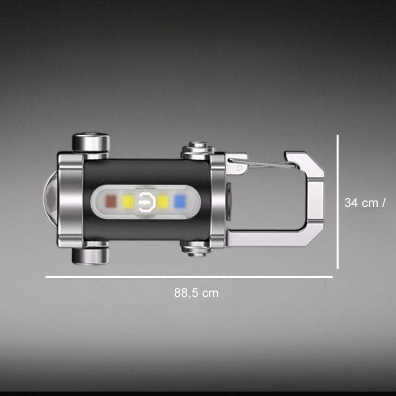 Uzlādējams spilgts lukturītis ar atslēgu piekariņu