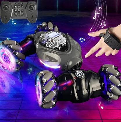 Ar roku kustībām vadāms triku auto ar divpusējās braukšanas sistēmu