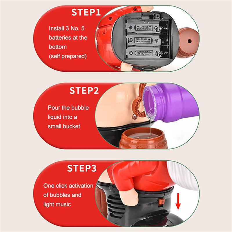 Ziemassvētku vecīša burbuļu mašīna ar gaismām un mūziku